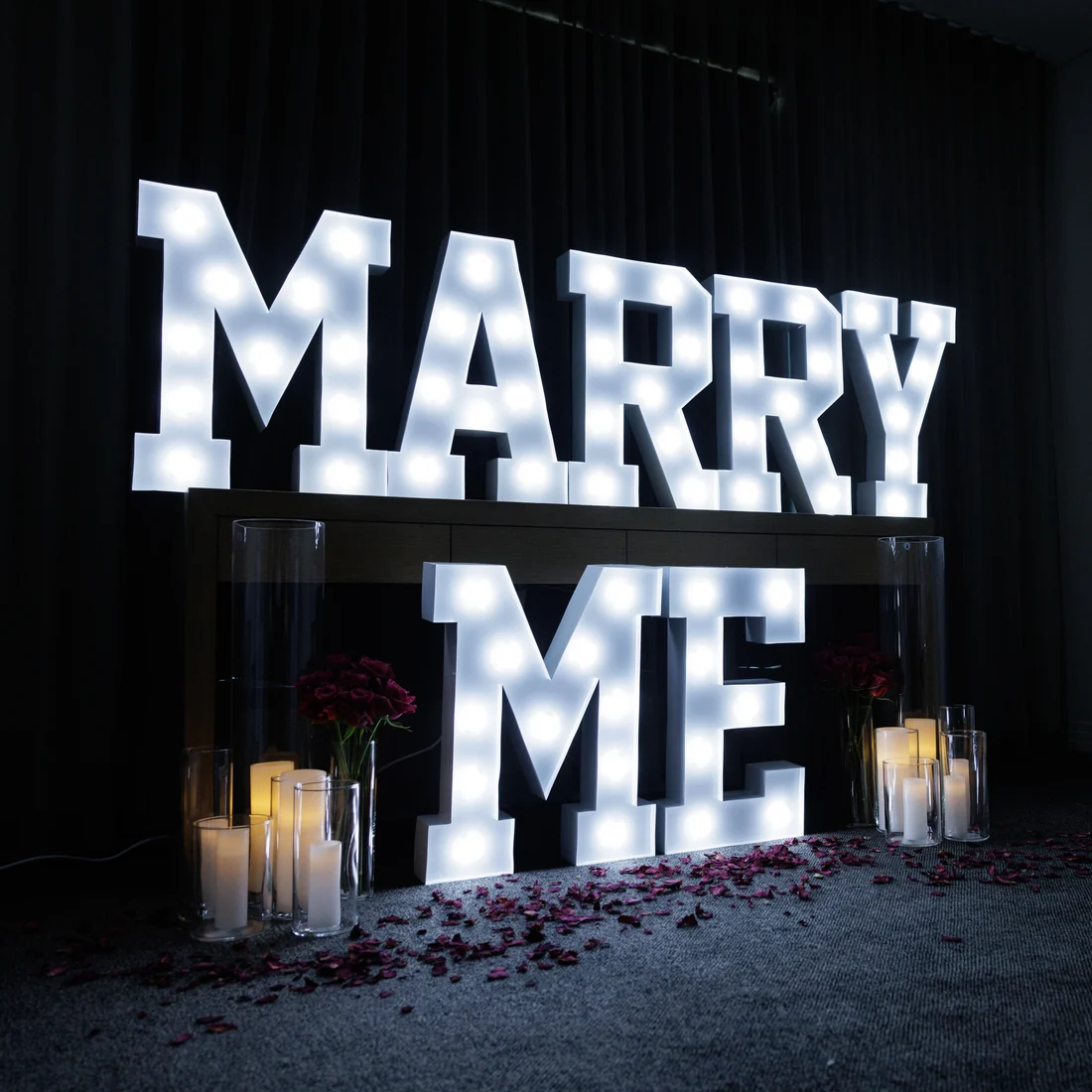 "Marry Me" Marquee Light Letters